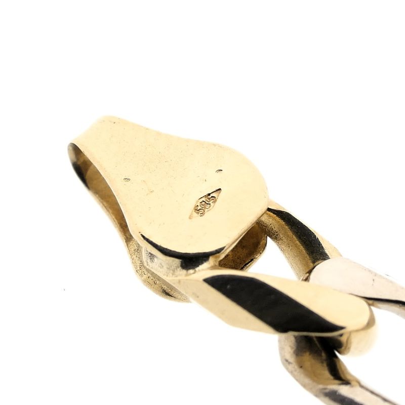 Image 8 of Wide two-tone gold Figaro link necklace; Men's | 64 cm