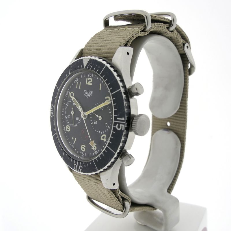 Image 2 of Heuer Bundeswehr Fly-back 1550SG; Vintage chronograph men's watch
