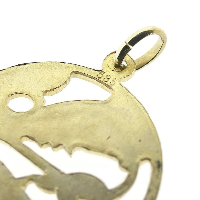 Image 6 of Gold zodiac sign pendant; Pisces