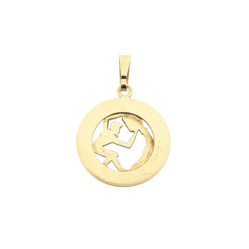 Image 3 of Gold zodiac sign pendant; Aquarius