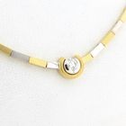 Image 4 of Bicolor Gold Bar Link Necklace with 0.25 ct Diamond; 18K; 46 cm