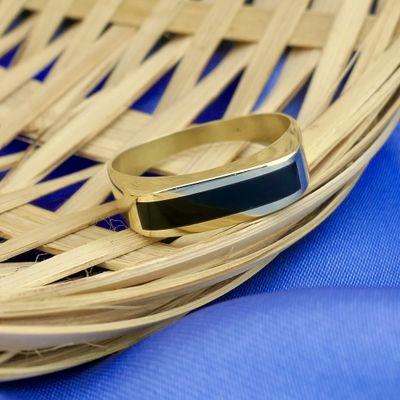 Image 2 of Gold ring with onyx | Men