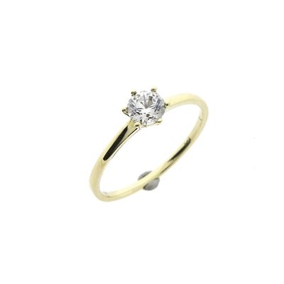 Image 1 of Gold solitaire ring with zirconia