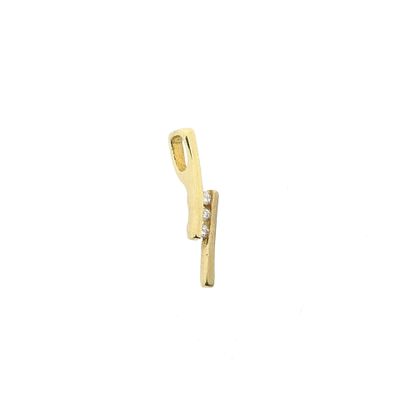 Afbeelding 1 van Gouden minimalistische hanger met diamant; 0,015 ct.
