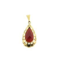 Vintage gold pendant with carnelian