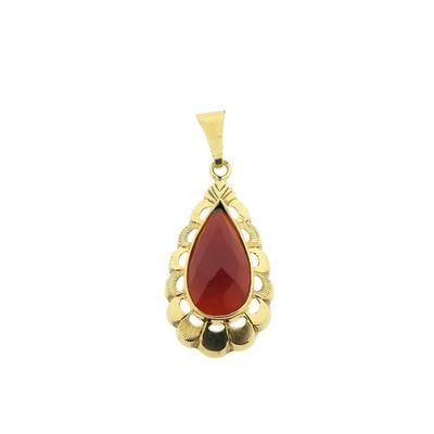Image 1 of Vintage gold pendant with carnelian