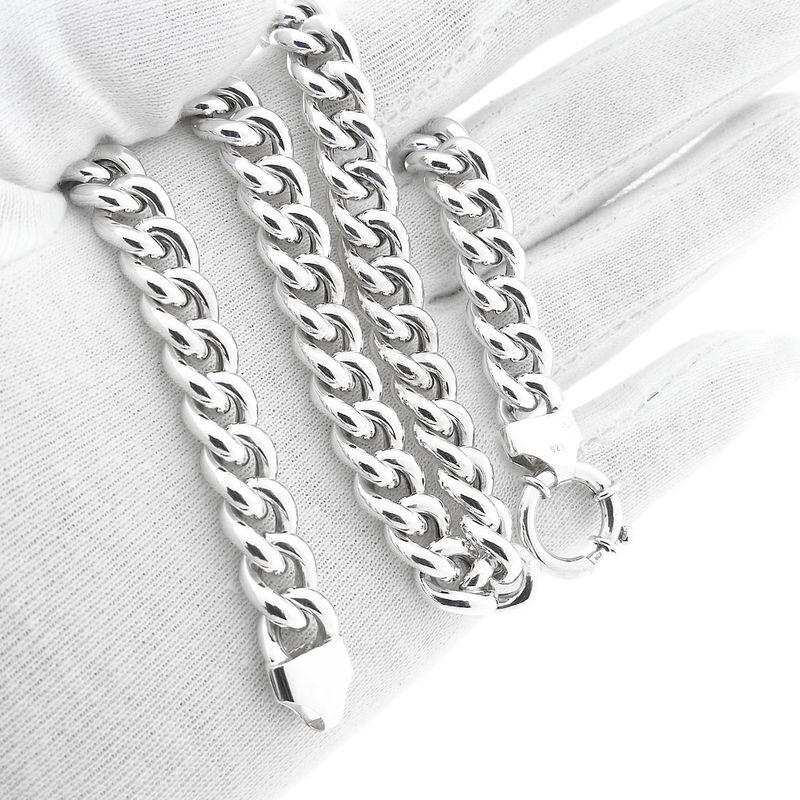 Image 9 of Silver gourmet link necklace | 43 cm