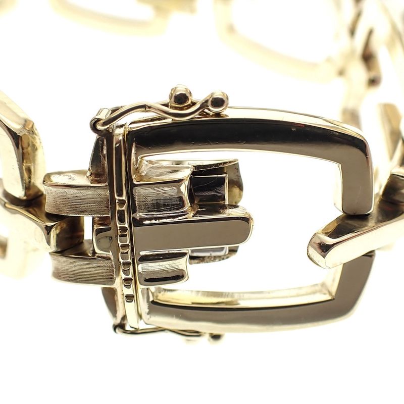 Image 5 of Gold wide link bracelet; 20 cm