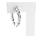 Image 4 of White Gold Hoop Earrings with Diamonds; Approx. 0.76 ct.