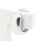 Image 5 of White gold domed stud earrings with aquamarine and amethyst