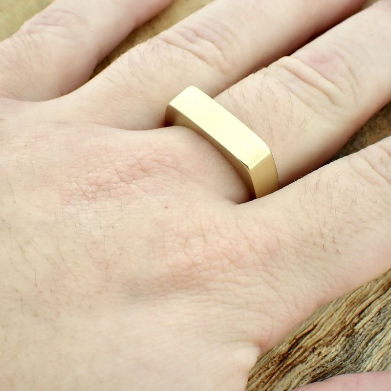 Image 7 of Gold square matte ring; Marc O'Polo
