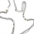 Image 10 of UTOPIA Art Deco white gold necklace with pearl and diamond 1.75 ct.