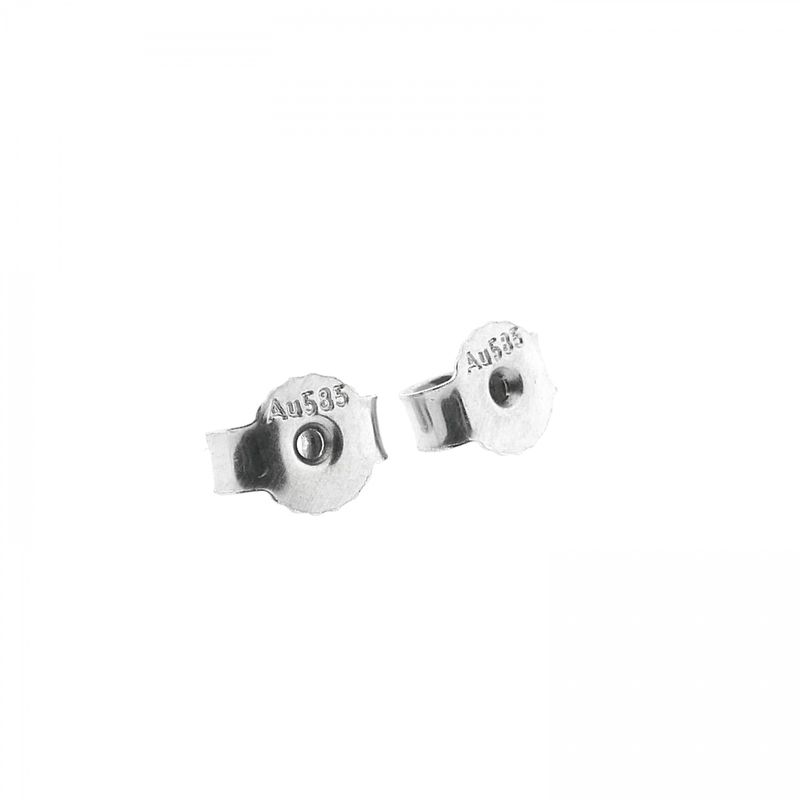 Image 6 of White gold solitaire stud earrings with diamond; 0.03 ct.