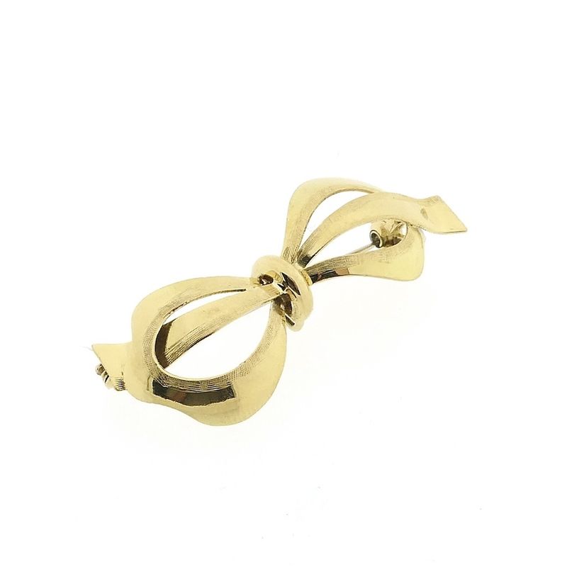 Image 3 of Vintage gold brooch | Bow