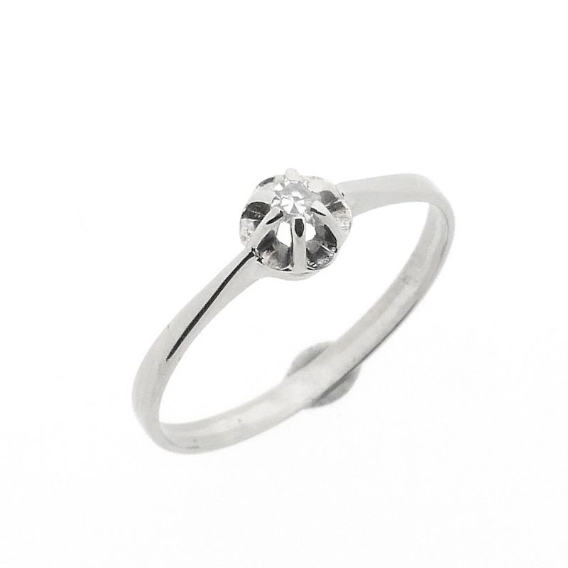 Image 1 of White gold solitaire ring with diamond | 0.03 ct.