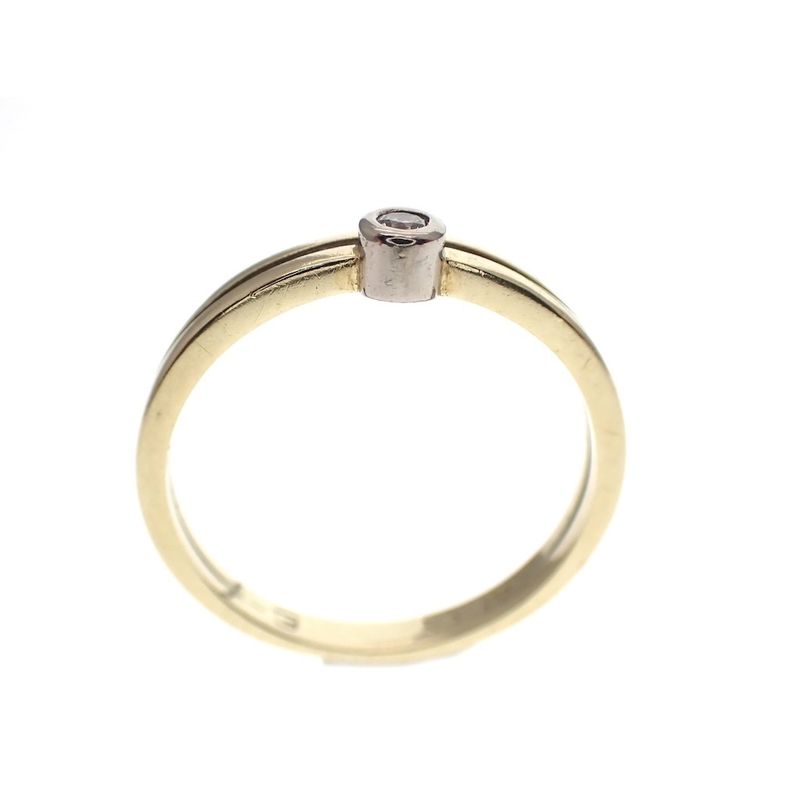 Image 3 of Vintage gold solitaire ring with diamond; 0.03 ct.