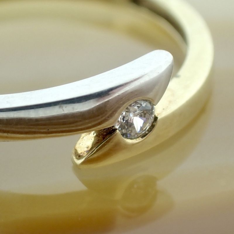 Image 6 of Two-tone gold ring set with zirconia