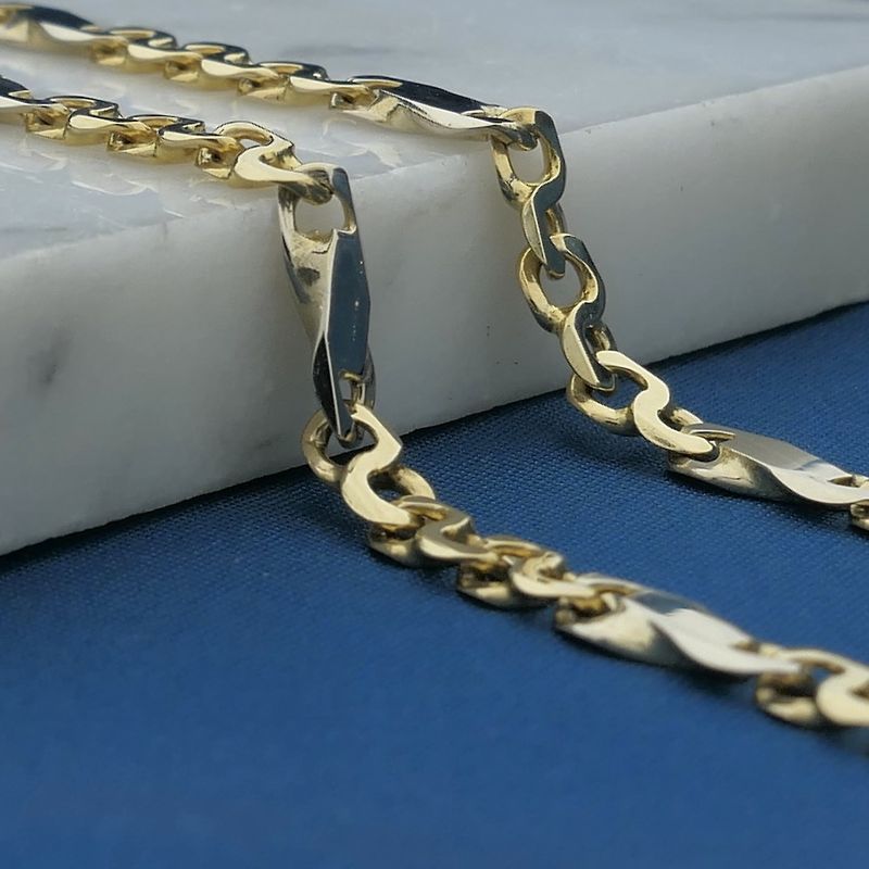 Image 2 of Two-tone gold fantasy link necklace