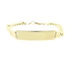 Image 3 of Gold gourmet link bracelet with engraving plate | 21 cm