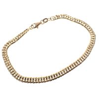 Gold flat gourmet link bracelet | 19 cm