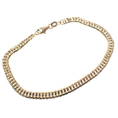 Image 1 of Gold flat gourmet link bracelet | 19 cm