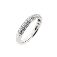 White Gold Pavé Ring with Zirconia
