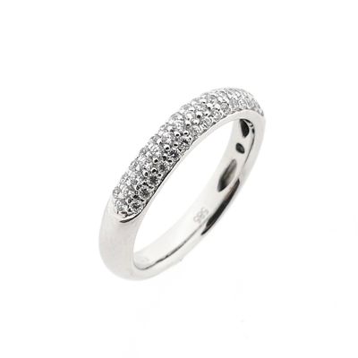 Image 1 of White Gold Pavé Ring with Zirconia