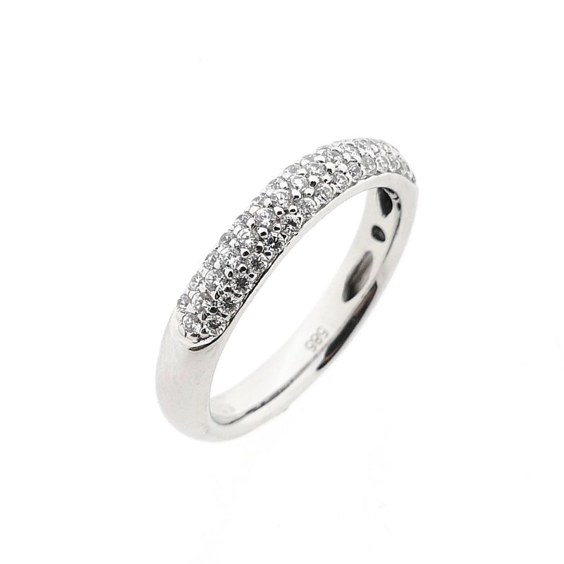 Image 1 of White Gold Pavé Ring with Zirconia