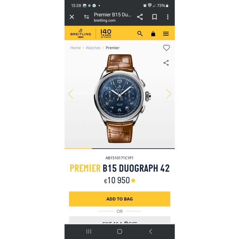 Image 17 of Breitling Premier B15 Duograph AB1510; Chronograph men's watch