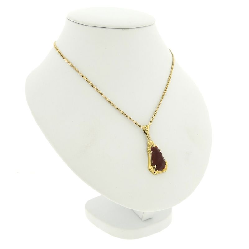 Image 4 of Vintage gold pendant with carnelian