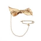 Image 3 of Rose gold bow brooch with safety cord