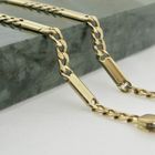Image 2 of Gold closed Figaro link bracelet | 20 cm