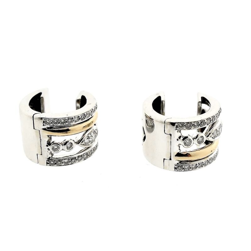 Image 3 of Two-tone gold AL CORO earrings with 0.50 ct. diamonds.