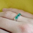 Image 7 of White gold ring with emerald