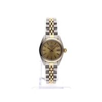 Rolex Oyster Perpetual Lady-Date 26mm 6917; Vintage 18k gold/steel women's watch