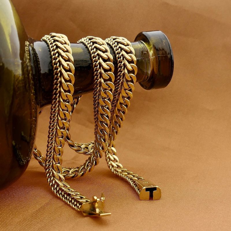 Afbeelding 2 van Gouden dubbele gourmetschakel ketting