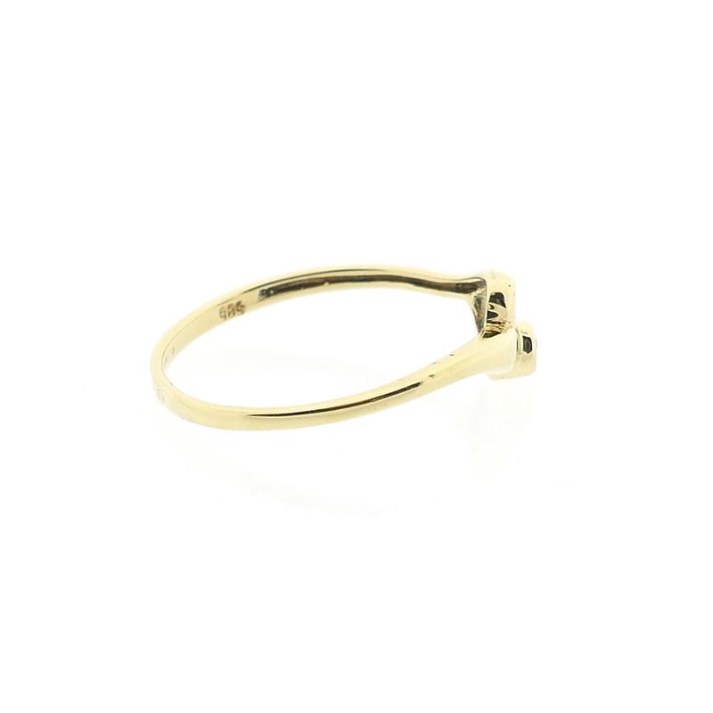 Image 5 of Gold ring with diamond; 0.015 ct.