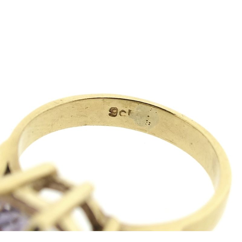 Image 5 of 9 carat solitaire ring with light pink zirconia