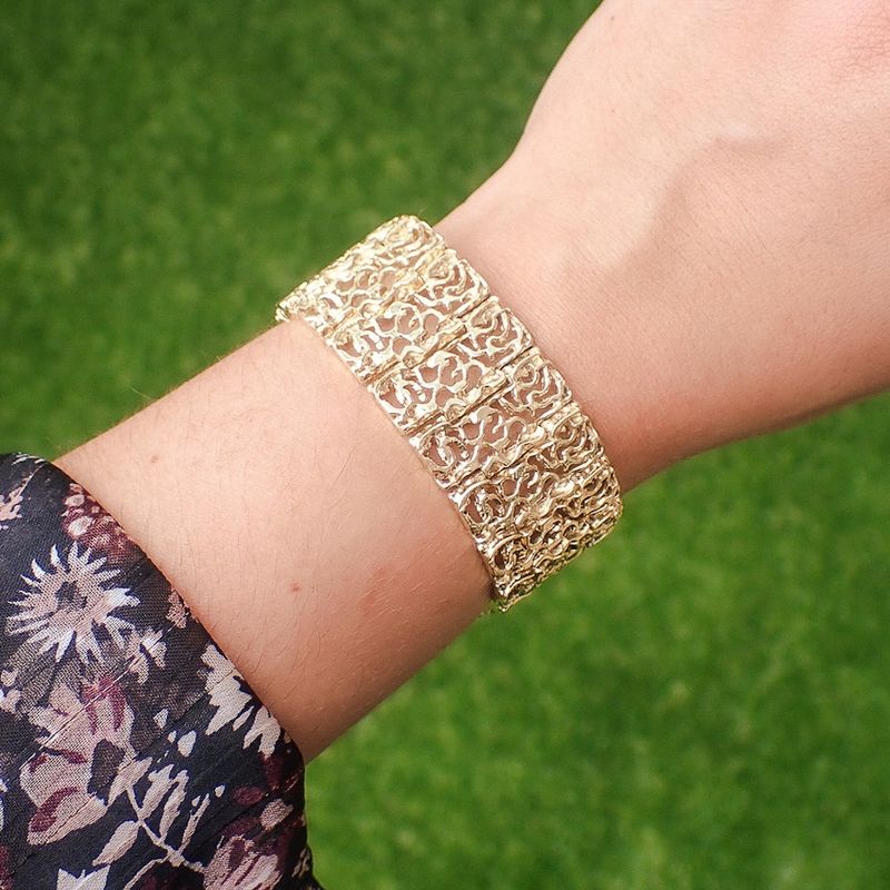 Image 4 of Gold wide fantasy link bracelet