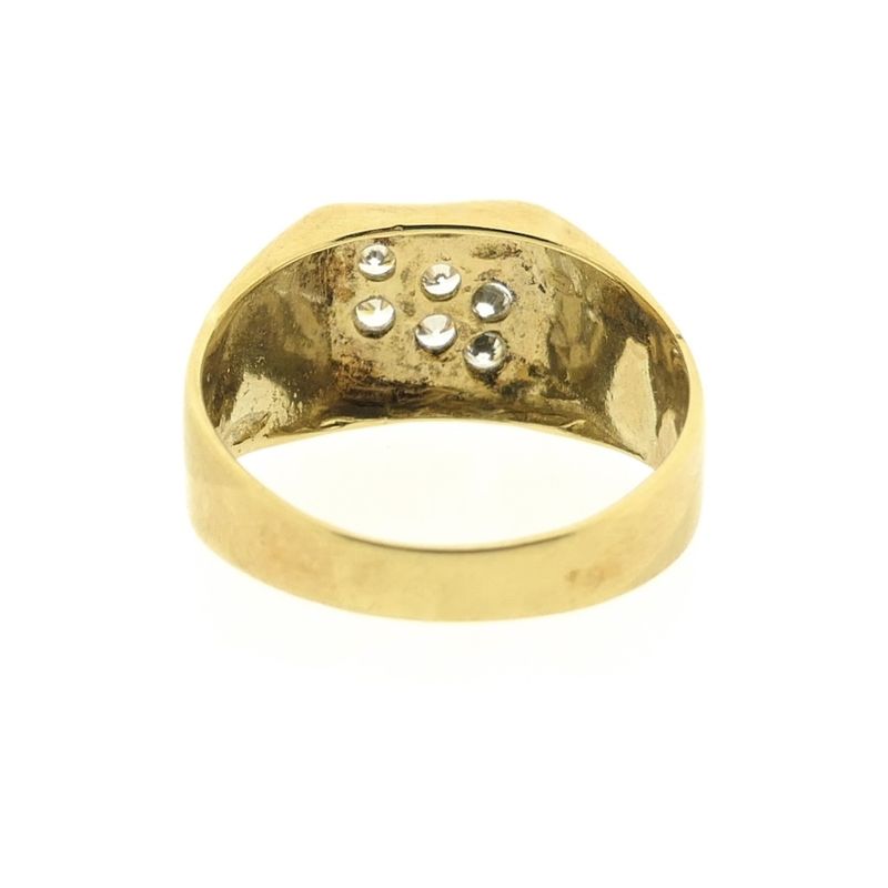 Image 4 of Gold men's signet ring with zirconia