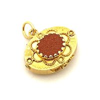 18K Gold Unique Pendant with Goldstone
