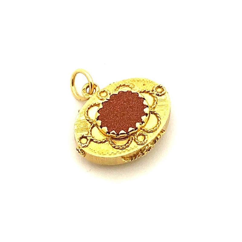 Image 1 of 18K Gold Unique Pendant with Goldstone