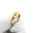 Image 10 of 18 Karat Bicolor Gold Solitaire Ring with Diamond; 0.08 ct.