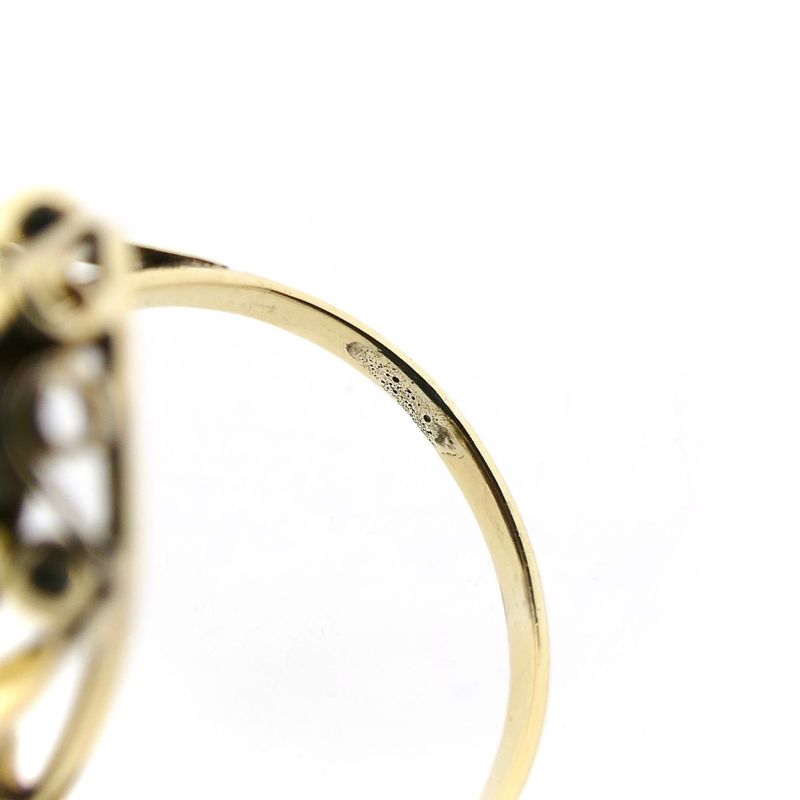 Image 8 of Gold Ring with Carnelian; 14 Karat; Size 17.75