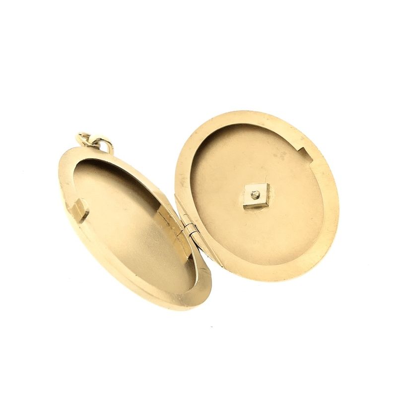 Image 3 of 18K Two-tone medallion pendant with rose-cut diamonds | 0.03 ct.