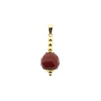 Gold Ball Pendant with Carnelian