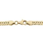 Image 6 of Gold flat gourmet link necklace with synthetic sapphire and zirconia