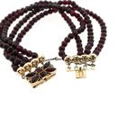 Image 4 of Antique Garnet Bead Bracelet with Gold Clasp
