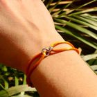 Image 2 of Forever Knots® Handmade Orange Satin Bracelet