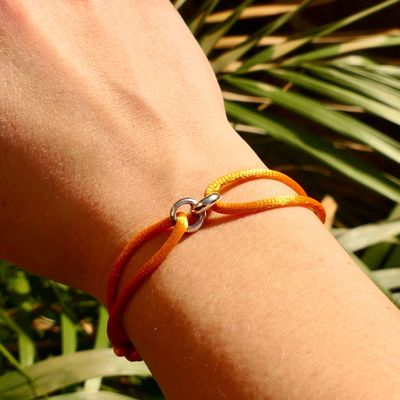 Image 2 of Forever Knots® Handmade Orange Satin Bracelet